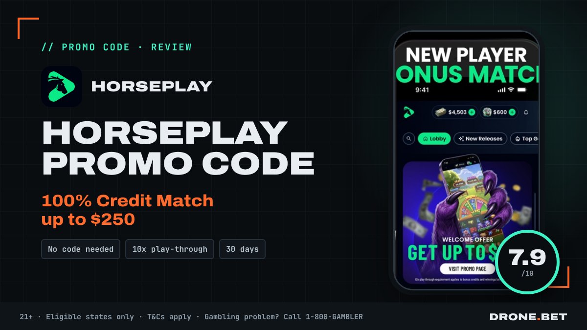 Horseplay promo code and review: 100% credit purchase match up to $250 on racing-powered games
