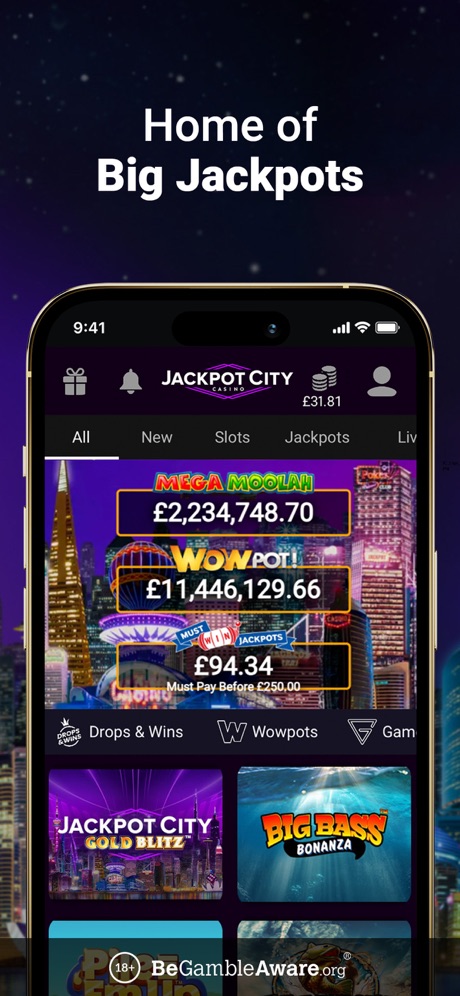 JackpotCity app screenshot 1