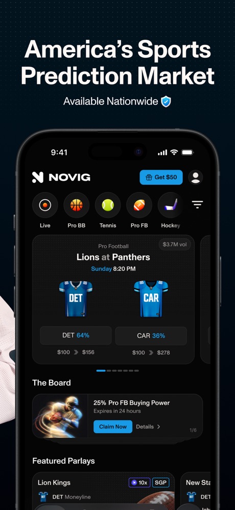 Novig app screenshot 1