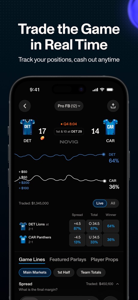 Novig app screenshot 2